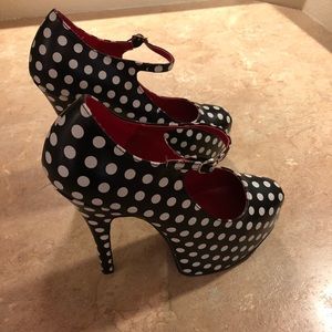 Polka Dot Platform Heels